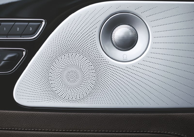 Two speakers of the available audio system are shown in a 2024 Lincoln Aviator® SUV | Wallace Lincoln in Fort Pierce FL