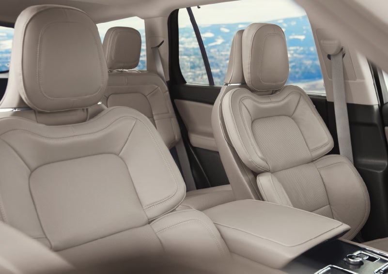 The interior of a 2024 Lincoln Aviator® SUV in the Sandstone interior color | Wallace Lincoln in Fort Pierce FL