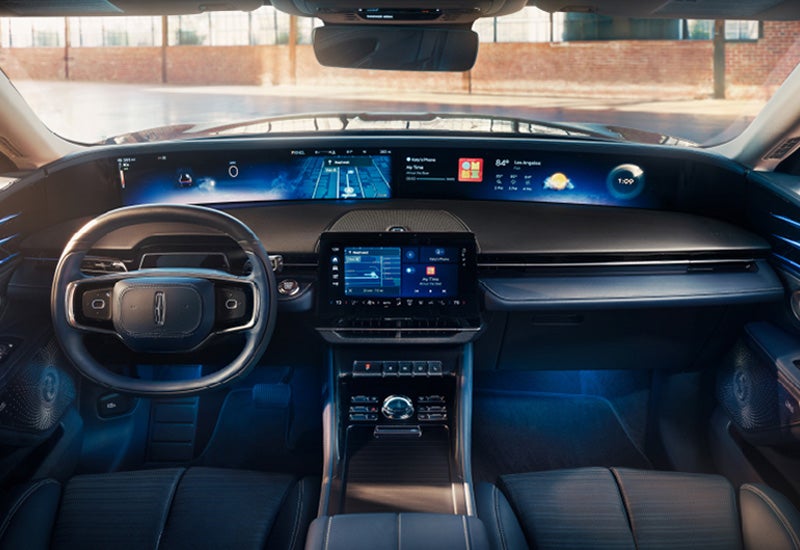 A large panoramic display is shown on the dashboard of a 2024 Lincoln Nautilus® SUV | Wallace Lincoln in Fort Pierce FL